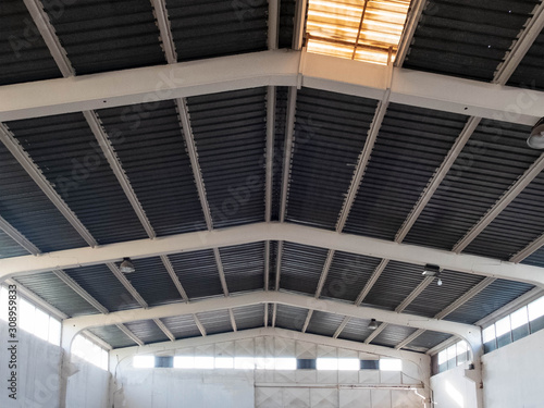 Interior of the old warehouse with clerestory on the roof