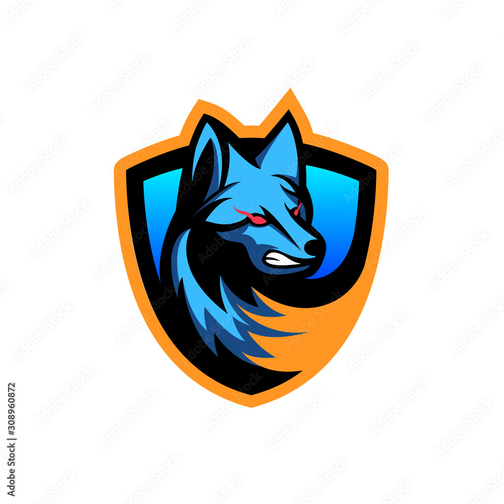 Angry fox sport e-sport mascot gaming team logo Angry fox sport e-sport mascot gaming team logo