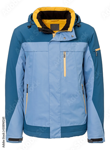 Outdoor coat for men on mannequin isolated