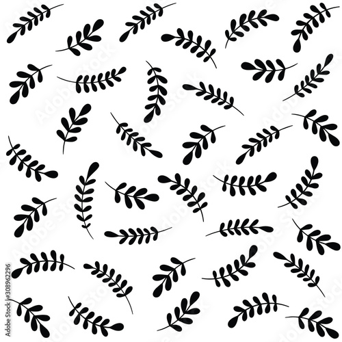 Seamless pattern with twigs 