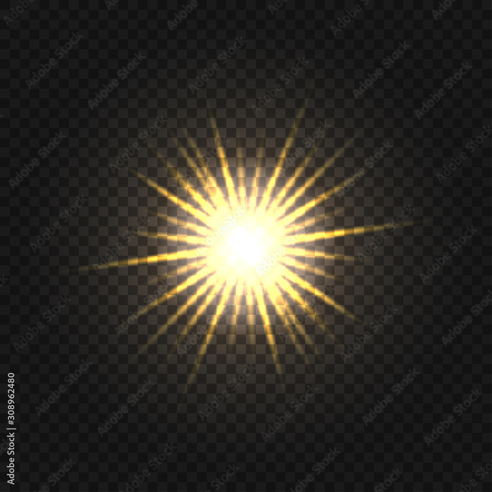 Sun rays on a transparent background. Vector illustration Sun rays on a transparent background. Vector illustration