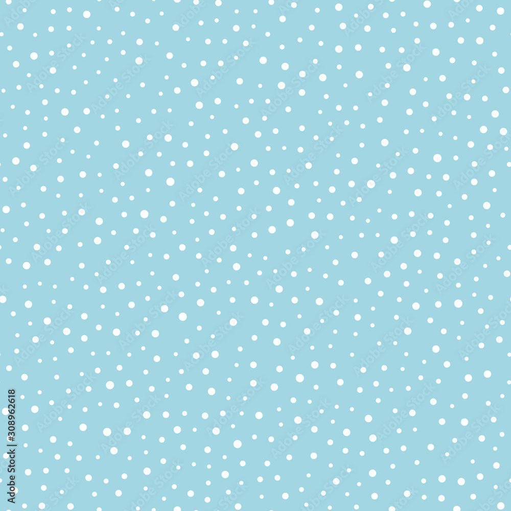 Blue abstract winter background with snow. Seamless pattern. Vector illustration