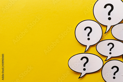Border of question marks in speech bubbles