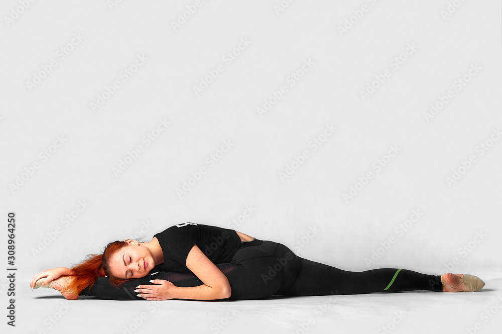 twine girl with closed eyes on a white background. twine girl with closed eyes on a white background.