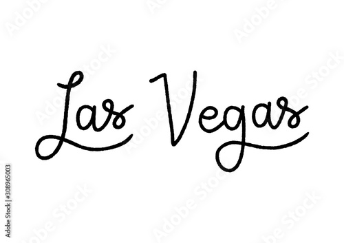 Las Vegas hand lettering on white background