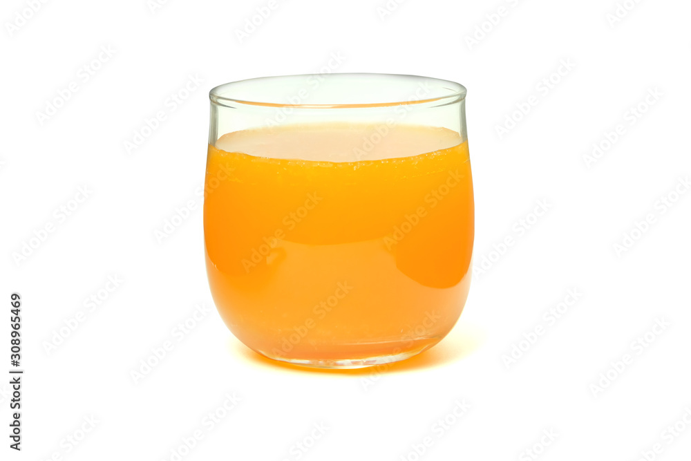 Glass of 100% Orange juice isolate on white background Glass of 100% Orange juice isolate on white background