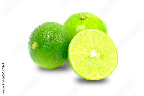 healthy food. sliced lime isolated on white background