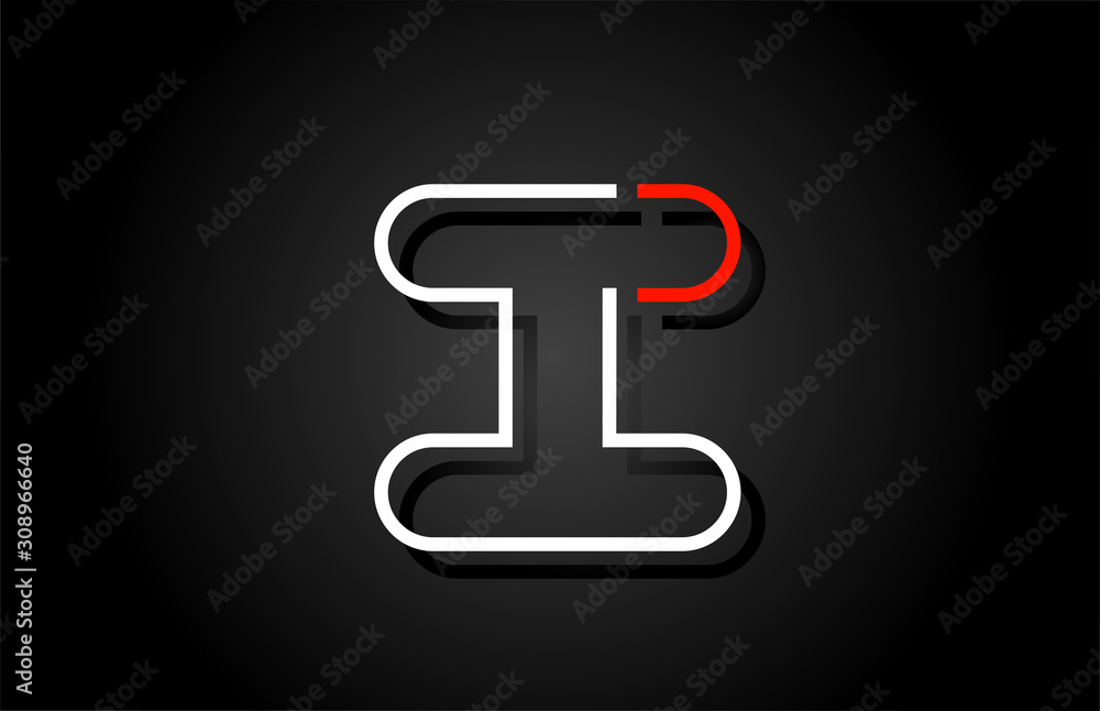 white red letter I alphabet logo design icon for company white red letter I alphabet logo design icon for company