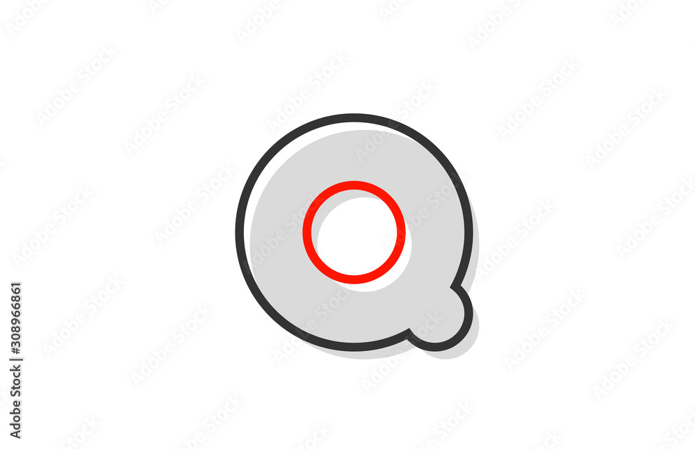 black red grey letter Q alphabet logo design icon for company black red grey letter Q alphabet logo design icon for company