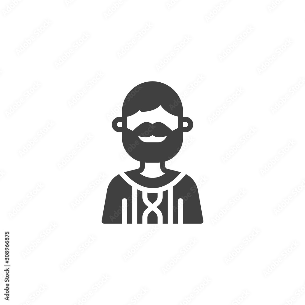 Man with beard and mustache avatar vector icon. filled flat sign for mobile concept and web design. Faceless bearded man portrait glyph icon. Symbol, logo illustration. Vector graphics Man with beard and mustache avatar vector icon. filled flat sign for mobile concept and web design. Faceless bearded man portrait glyph icon. Symbol, logo illustration. Vector graphics