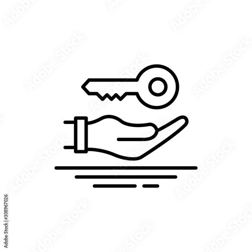 Business Key Outline Vector Icons. Simple illustration.