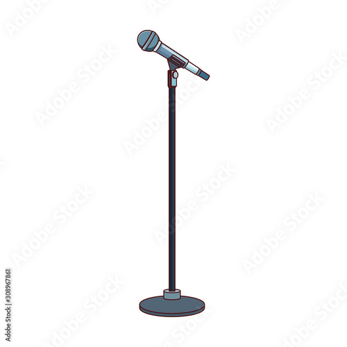 microphone stand icon, flat and colorful design