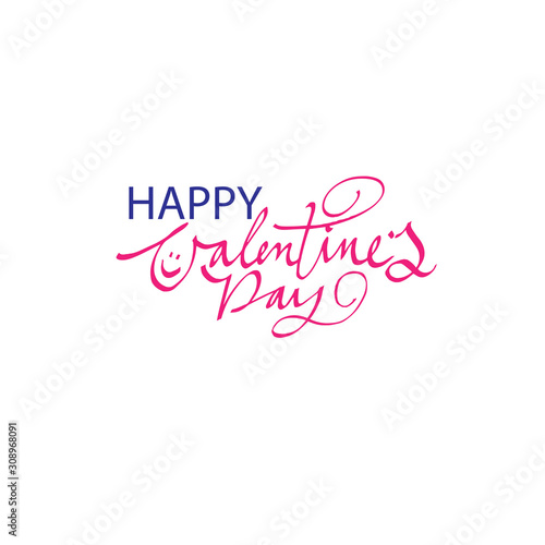 Happy valentine   s day handwritten inscription. Hand drawn lettering  calligraphy. Vector illustration. For cards  banners  photo overlays.