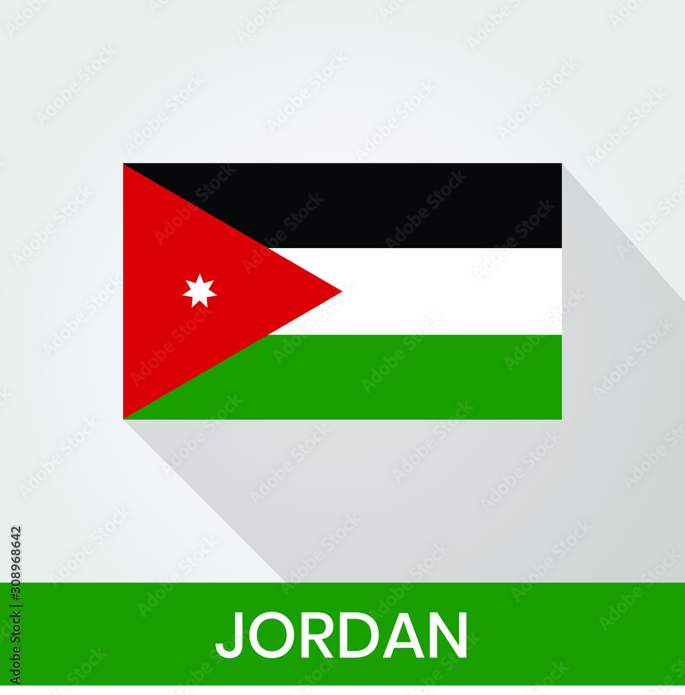 Flag of The Jordan With Shadow Flag of The Jordan With Shadow