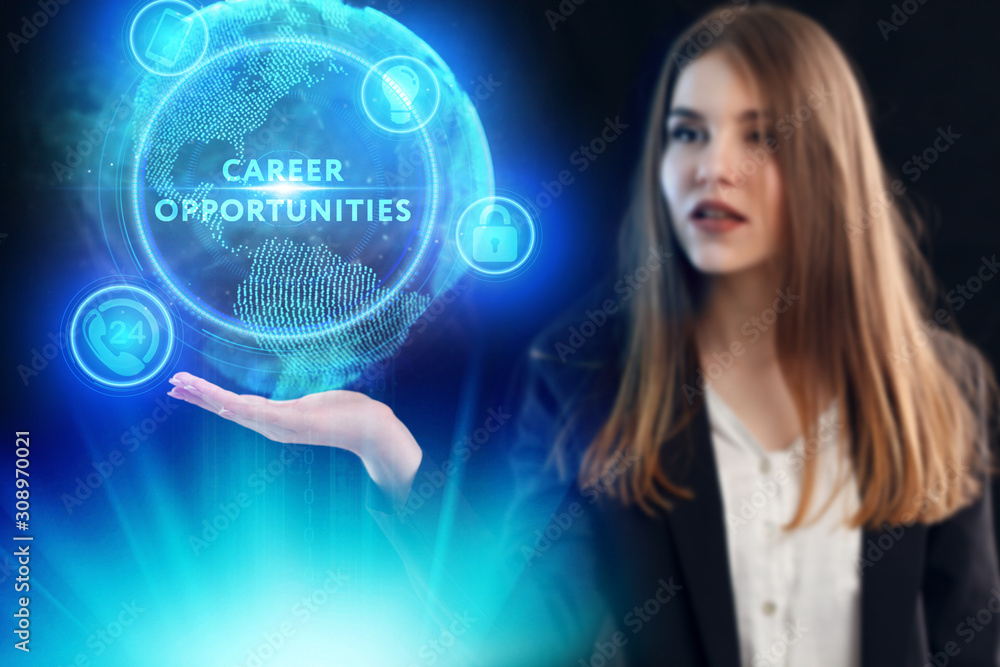 Business, Technology, Internet and network concept. Young businessman working on a virtual screen of the future and sees the inscription: Business, Technology, Internet and network concept. Young businessman working on a virtual screen of the future and sees the inscription:
