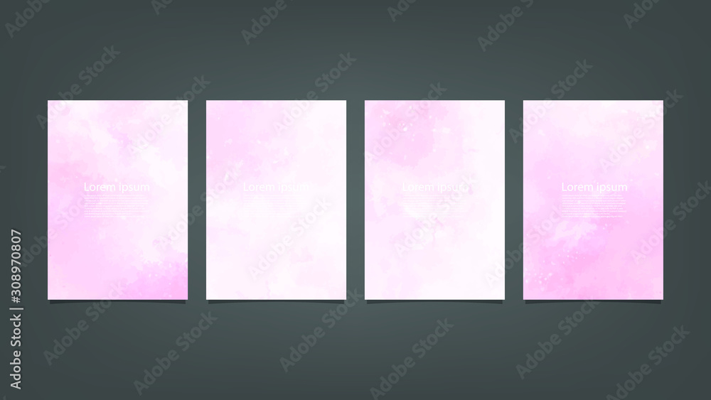 Pink watercolor Brochure template for you design,vector.