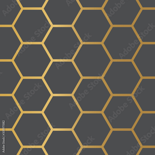 golden bee honeycomb background- vector illustration