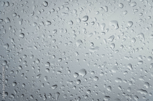 rain drop on glass texture. rainy season background 