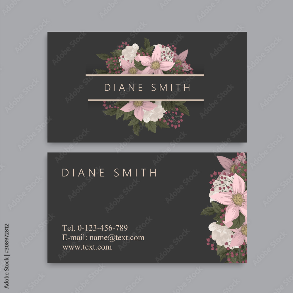 Dark background business card template