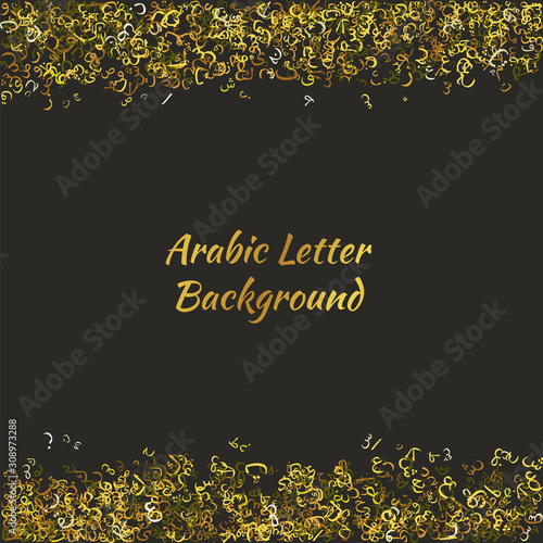 Elegant Abstract Background Random Arabic Letters-Vector Illustration
