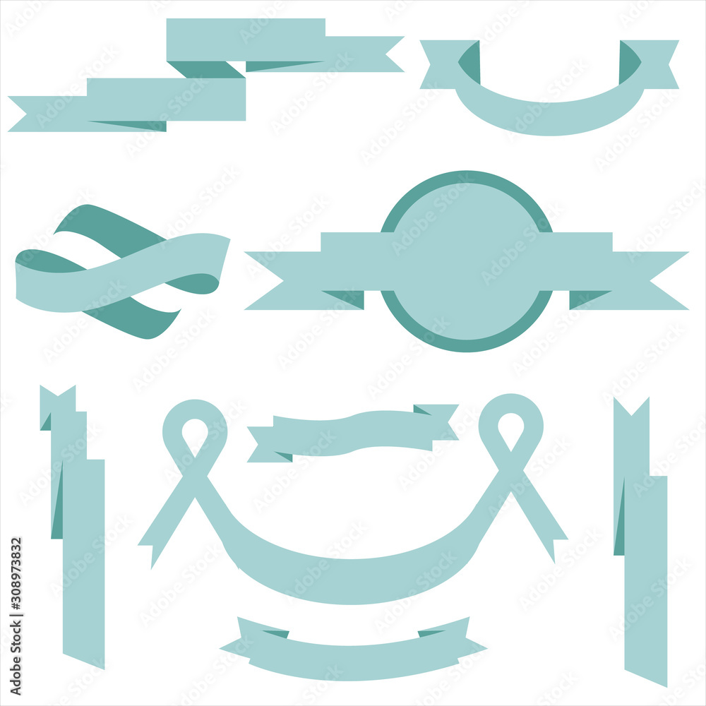 Pastel Ribbon Set In Isolated For Celebration And Winner Award Banner White Background, Vector Illustration Pastel Ribbon Set In Isolated For Celebration And Winner Award Banner White Background, Vector Illustration