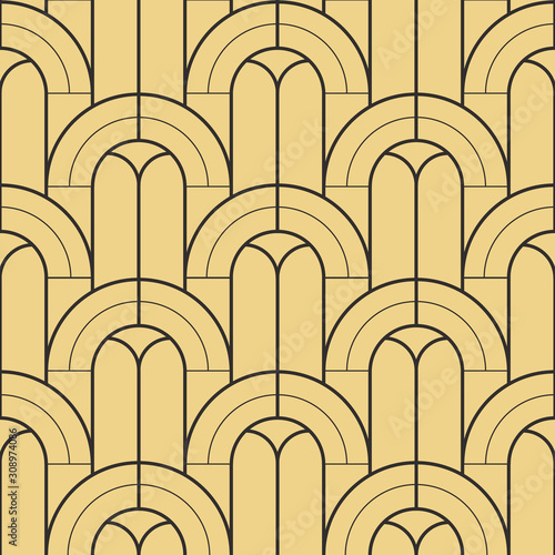 Abstract art deco geometric seamless pattern vector.