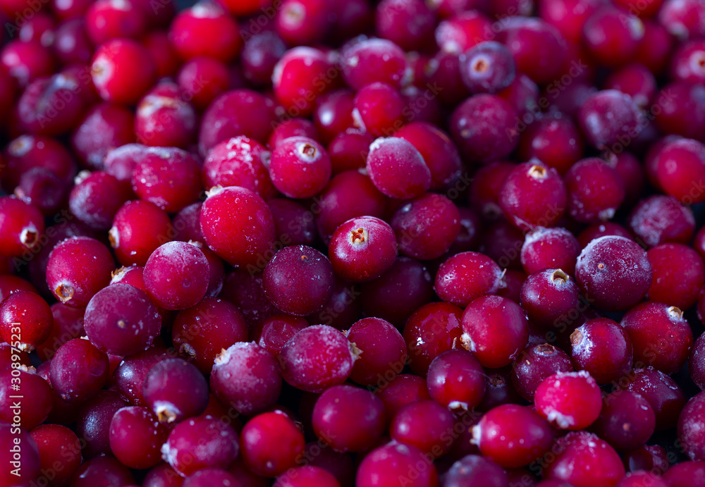 Frozen cranberries background, healthy berries Frozen cranberries background, healthy berries