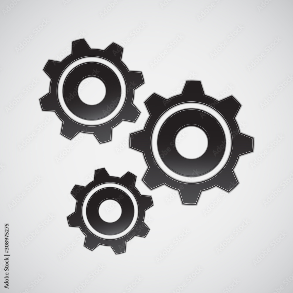Gear wheel and development icon. The concept of organizational movement.