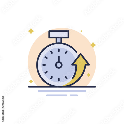 Fast Time Outline Filled Vector Icons. Simple illustration.
