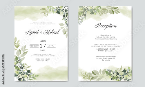 beautiful floral wedding invitation card photo