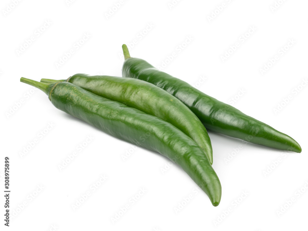 Fresh Green and red chili pepper with sliced isolated on white background, concept of vegetable ingredients in food Fresh Green and red chili pepper with sliced isolated on white background, concept of vegetable ingredients in food