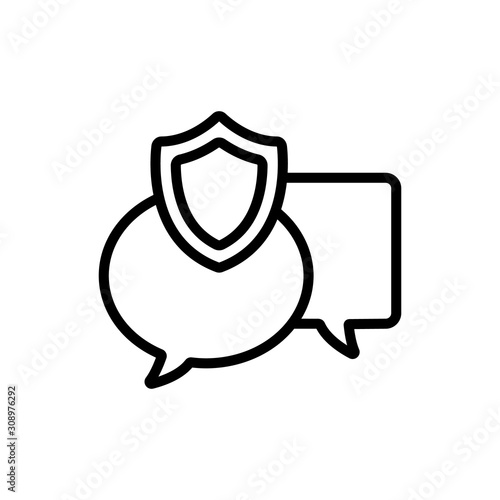 messengers icon vector. A thin line sign. Isolated contour symbol illustration