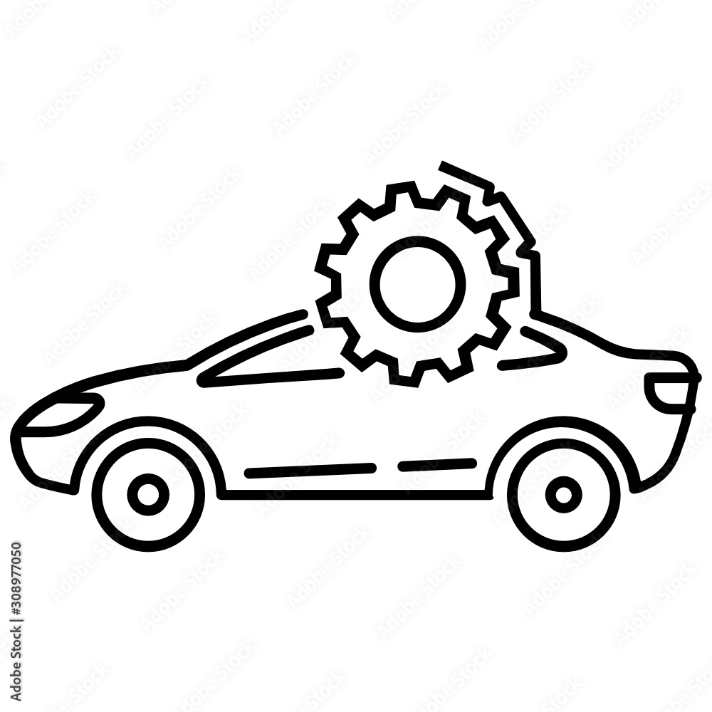 Automobile Maintenance Concept,  Car Repair Vector Icon Design