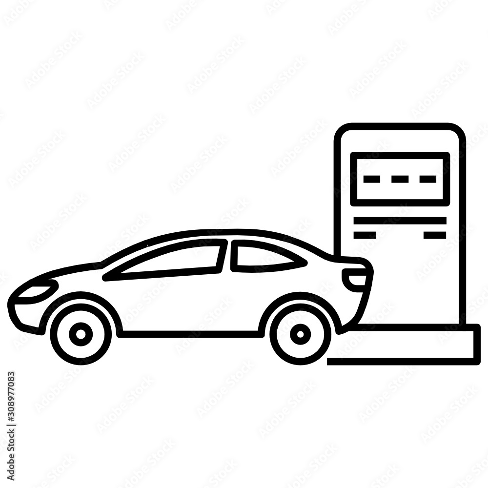 Electronic Gas Filling Station and Car Vector Icon design Electronic Gas Filling Station and Car Vector Icon design