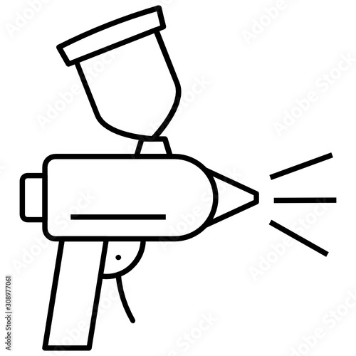 Car Paint Spray Gun Vector Icon Design