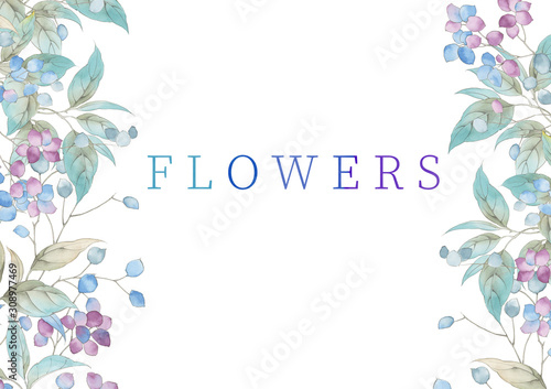 Watercolor flowers illustration