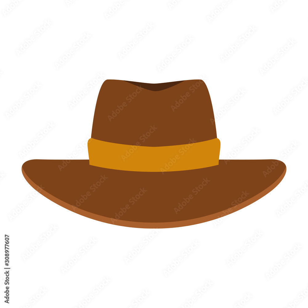Western hat icon, colorful and flat design Western hat icon, colorful and flat design