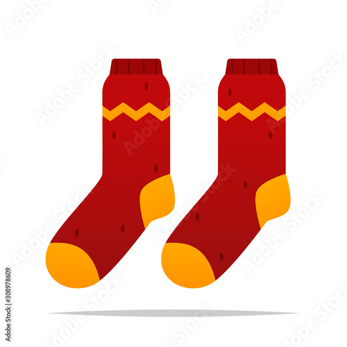 Winter socks vector isolated illustration