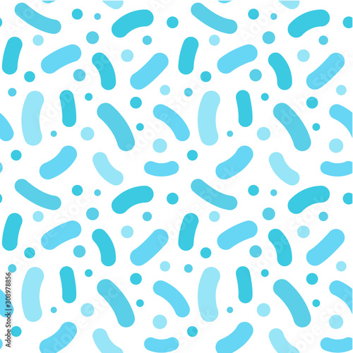 Vector seamless pattern of probiotics and prebiotics. Microflora background. Repeat wallpaper