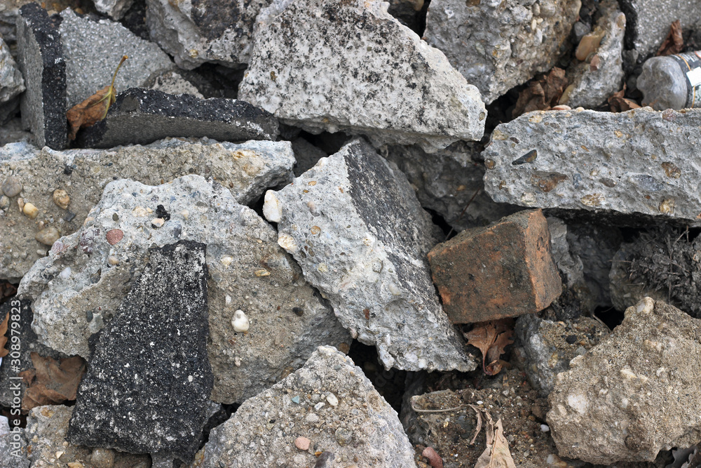 Concrete and asphalt rubble from street repair