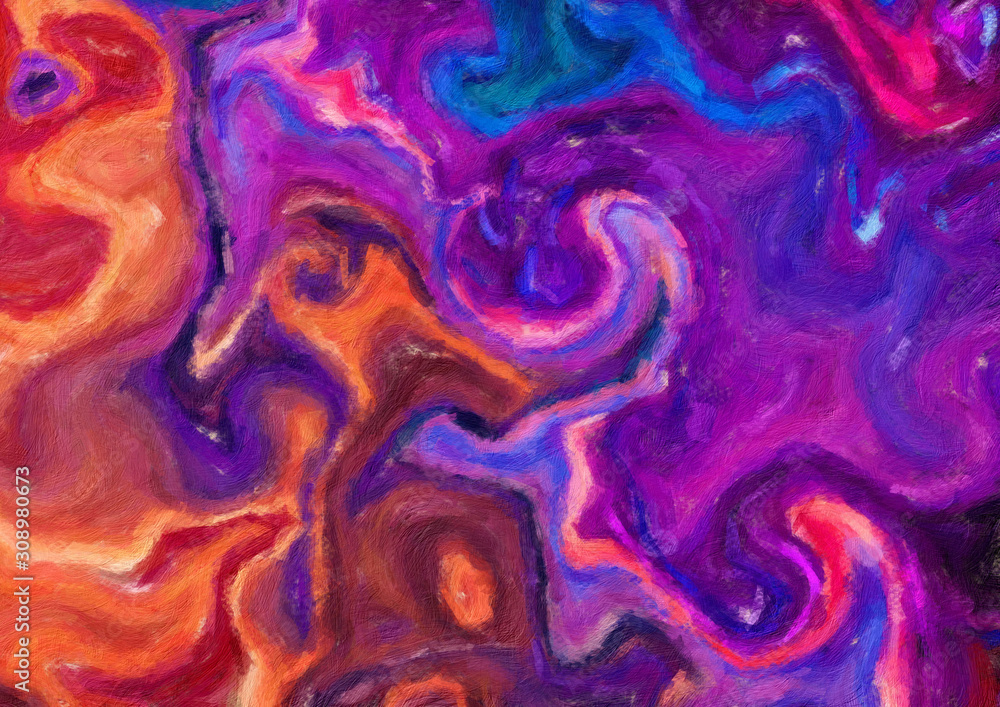 Fototapeta premium Abstract watercolor texture background, colorful bright splashes and strokes, dry paint on paper, artistic design pattern with contemporary art elements