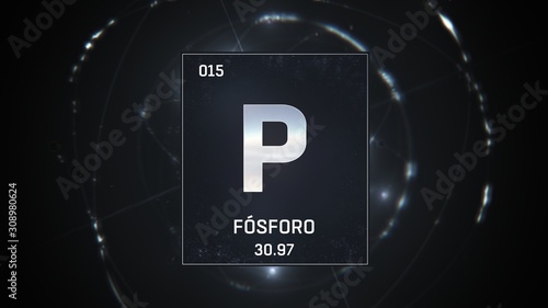 Bilde på lerret 3D illustration of Phosphorus as Element 15 of the Periodic Table