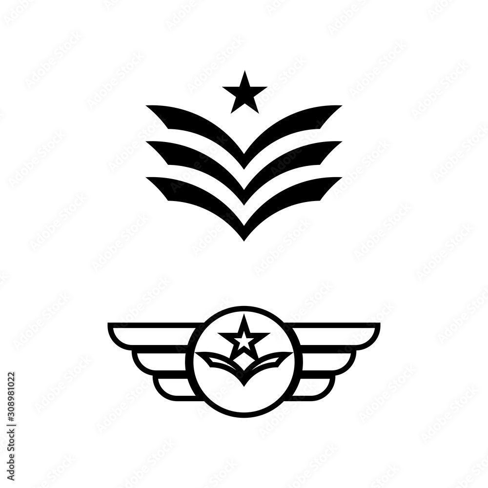 Obraz premium Military Wave Logo Template vector symbol