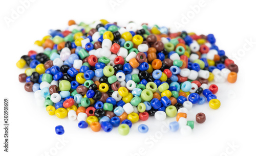 Obraz na plátně Heap of multi-colored beads