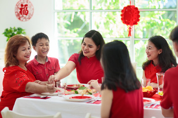 Chinese New Year family celebration.