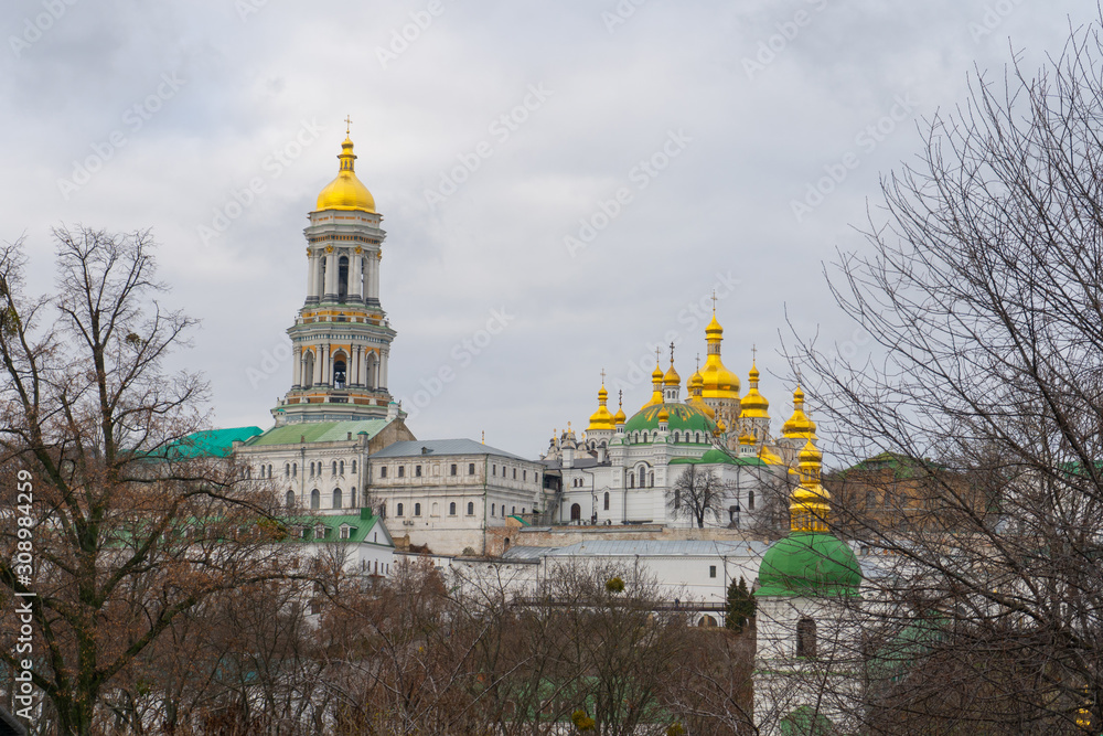 Kiev. Ukraine. Kiev Pechersk Lavra or the Kiev Monastery of the Caves. Travel photo. View from bell tower.
