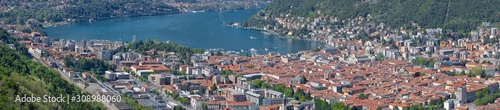 Como - The panorama of the city among the mountains and lake Como.