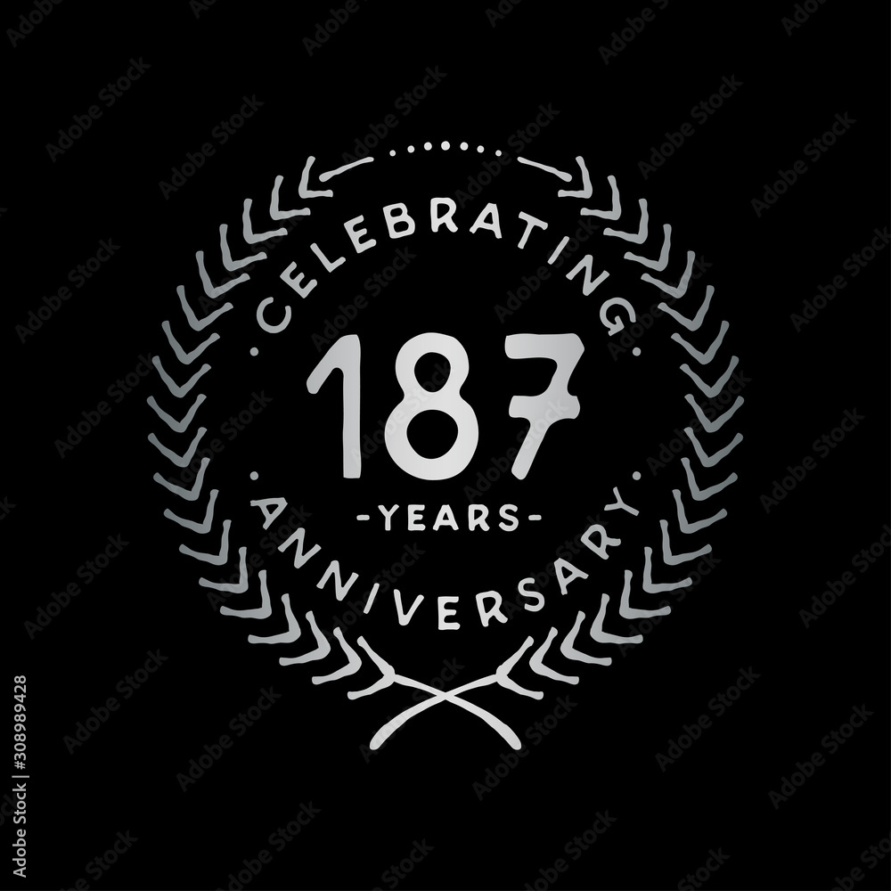 187 years design template. 187th vector and illustration.