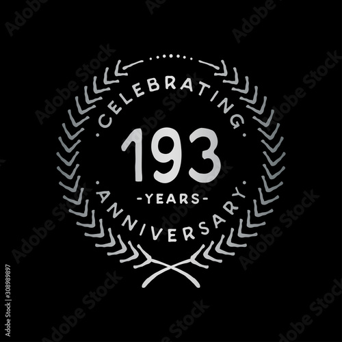 193 years design template. 193rd vector and illustration.