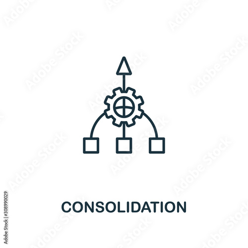 Consolidation icon. Line style element from business strategy collection. Thin Consolidation icon for web design, software and infographics